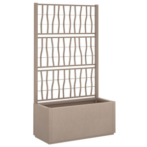 vidaXL Planter with Trellis Light Brown 80x36x140 cm PP