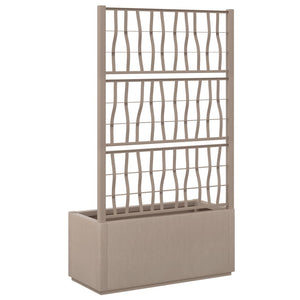 vidaXL Planter with Trellis Light Brown 80x36x140 cm PP