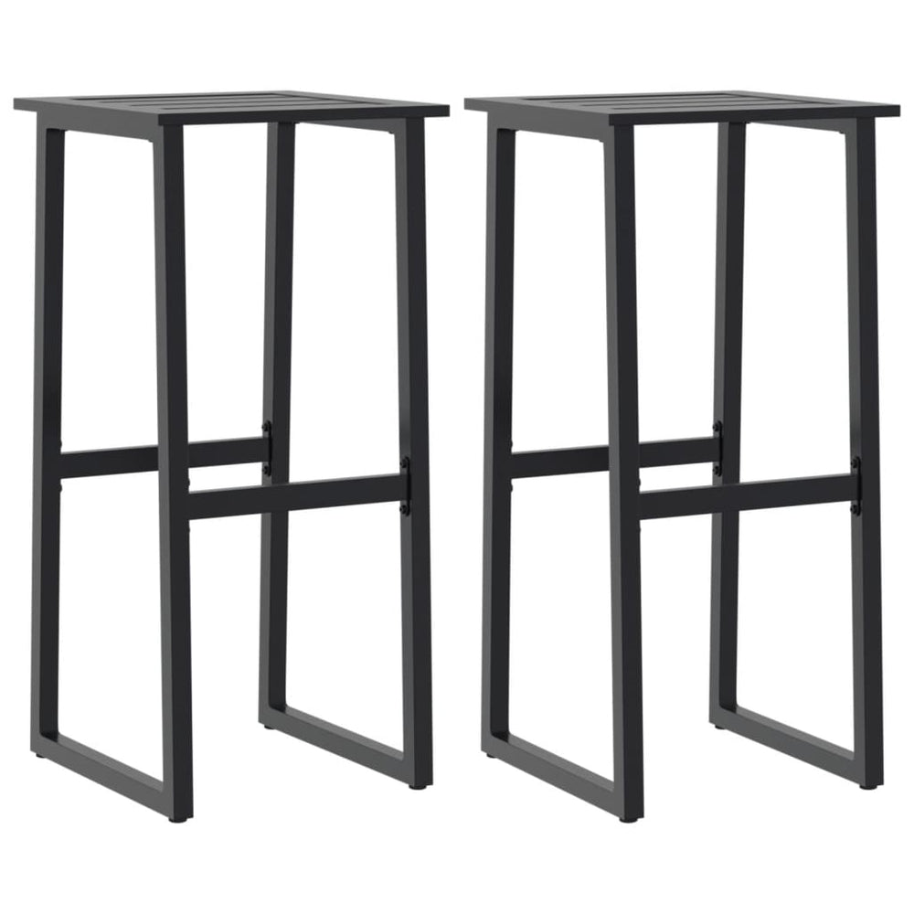 vidaXL Bar Stools 2 pcs Black 38x38x80 cm Powder-Coated Steel