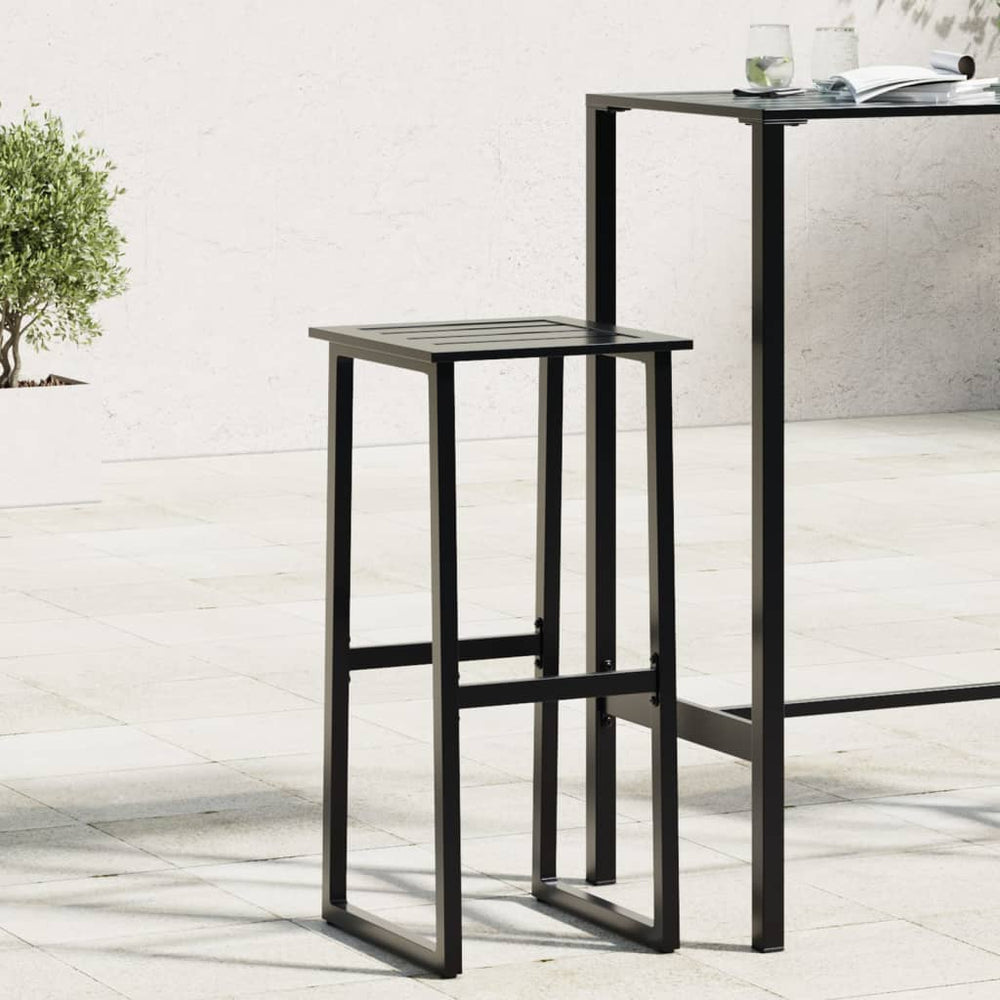 vidaXL Bar Stools 2 pcs Black 38x38x80 cm Powder-Coated Steel