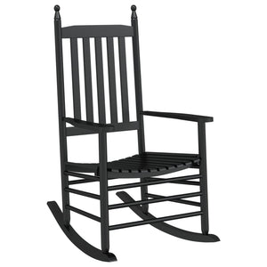 vidaXL Rocking Chairs with Curved Seats 2 pcs Black Poplar Wood