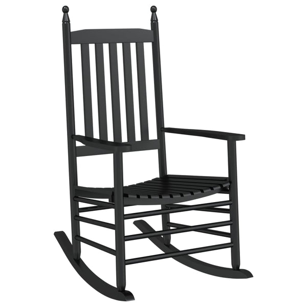 vidaXL Rocking Chairs with Curved Seats 2 pcs Black Poplar Wood