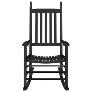 vidaXL Rocking Chairs with Curved Seats 2 pcs Black Poplar Wood