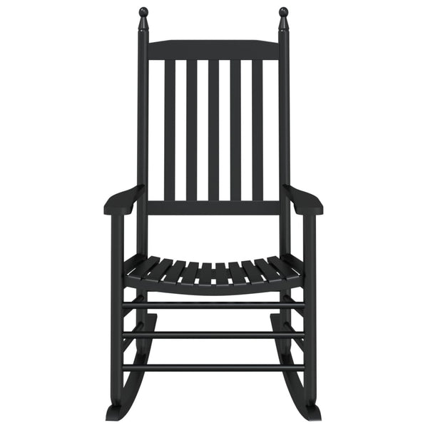 vidaXL Rocking Chairs with Curved Seats 2 pcs Black Poplar Wood