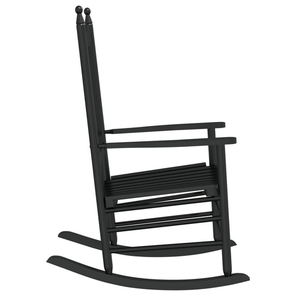 vidaXL Rocking Chairs with Curved Seats 2 pcs Black Poplar Wood