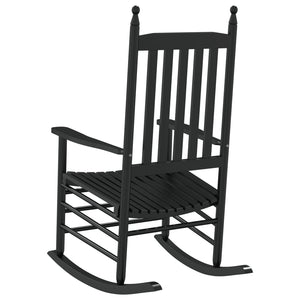 vidaXL Rocking Chairs with Curved Seats 2 pcs Black Poplar Wood