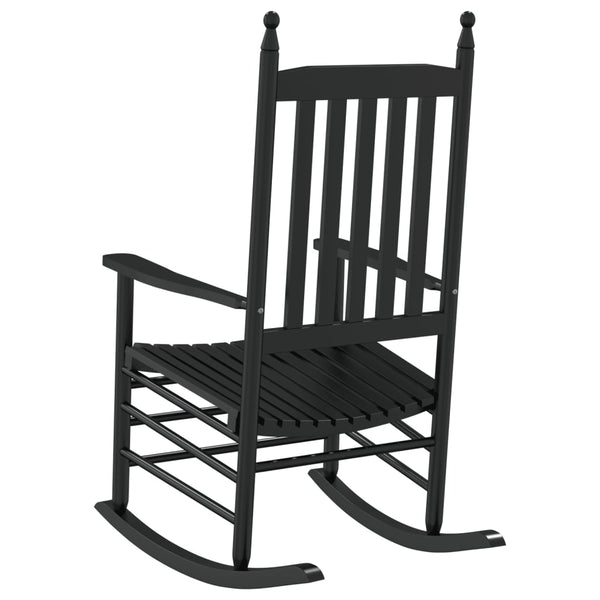 vidaXL Rocking Chairs with Curved Seats 2 pcs Black Poplar Wood