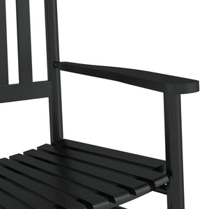 vidaXL Rocking Chairs with Curved Seats 2 pcs Black Poplar Wood