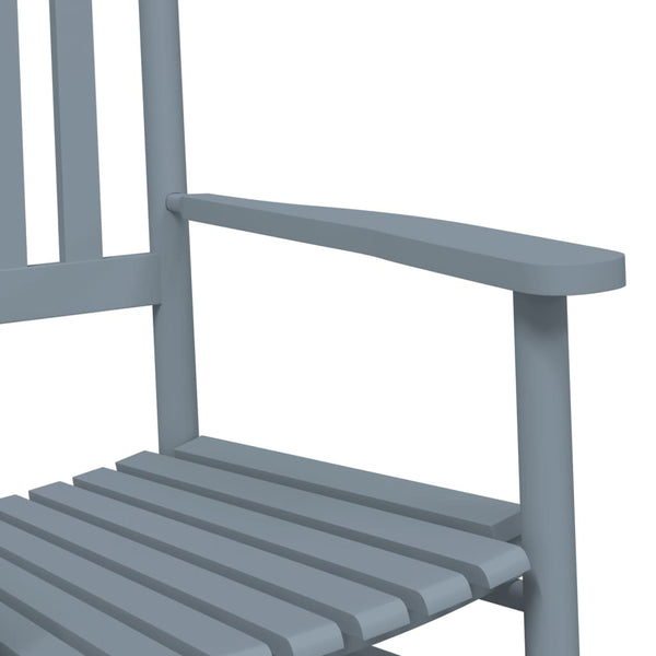 vidaXL Rocking Chairs 2 pcs. with Folding Table Grey Solid Poplar Wood