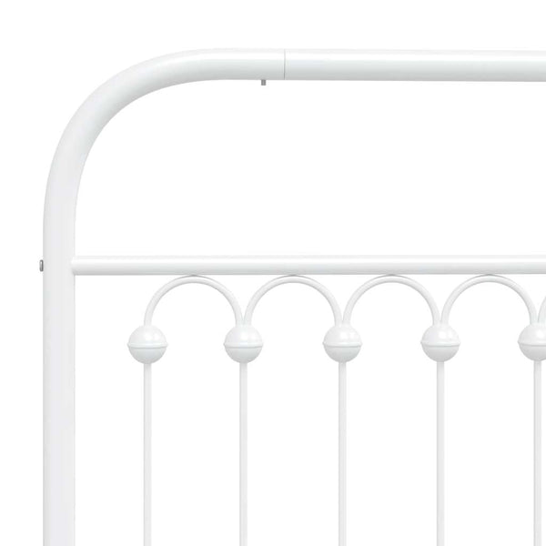 vidaXL Bed Frame with Headboard Metal White 183x203 cm