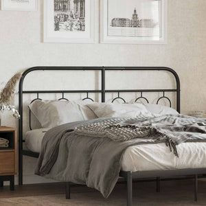 vidaXL Replacement Headboard Metal Black 137 cm