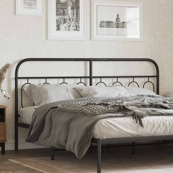 vidaXL Replacement Headboard Metal Black 183 cm