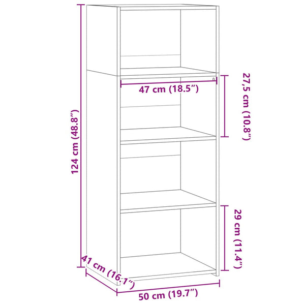 vidaXL Highboard Sonoma Oak 50x41x124 cm Engineered Wood