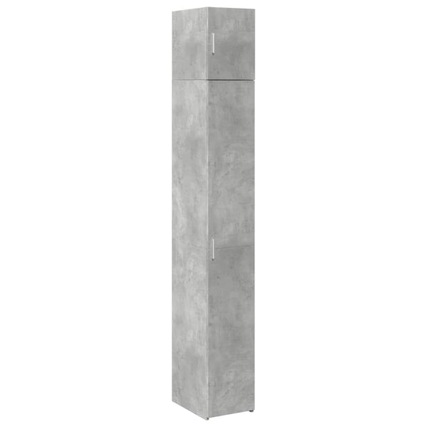 vidaXL Tall Cabinet Narrow Concrete Gray 30x42.5x225 cm Engineered Wood