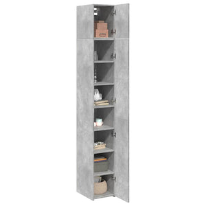 vidaXL Tall Cabinet Narrow Concrete Gray 30x42.5x225 cm Engineered Wood