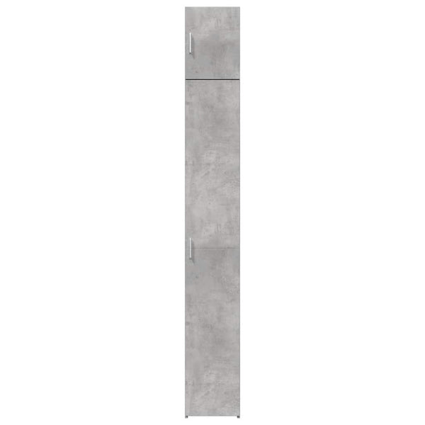 vidaXL Tall Cabinet Narrow Concrete Gray 30x42.5x225 cm Engineered Wood
