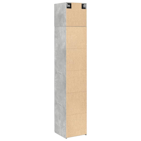 vidaXL Tall Cabinet Narrow Concrete Grey 40x42.5x225 cm Engineered Wood