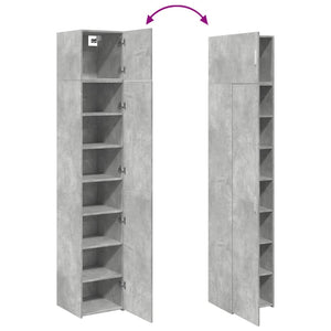 vidaXL Tall Cabinet Narrow Concrete Grey 40x42.5x225 cm Engineered Wood