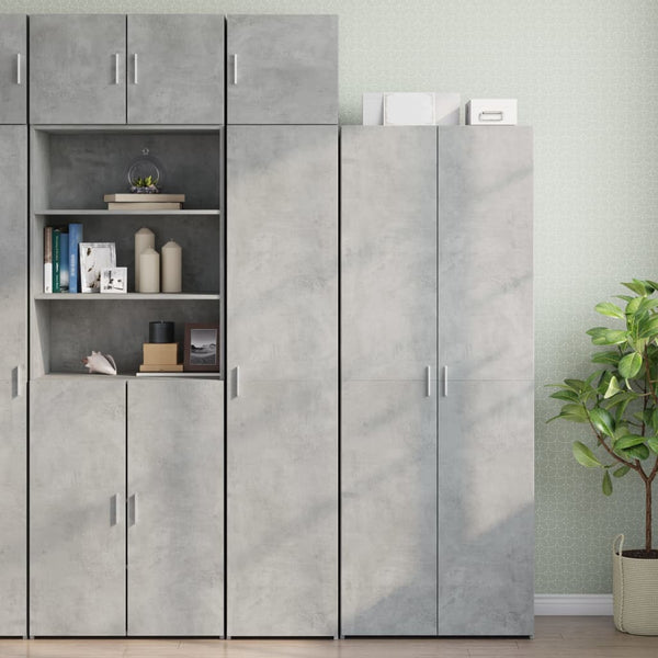 vidaXL Tall Cabinet Narrow Concrete Grey 40x42.5x225 cm Engineered Wood