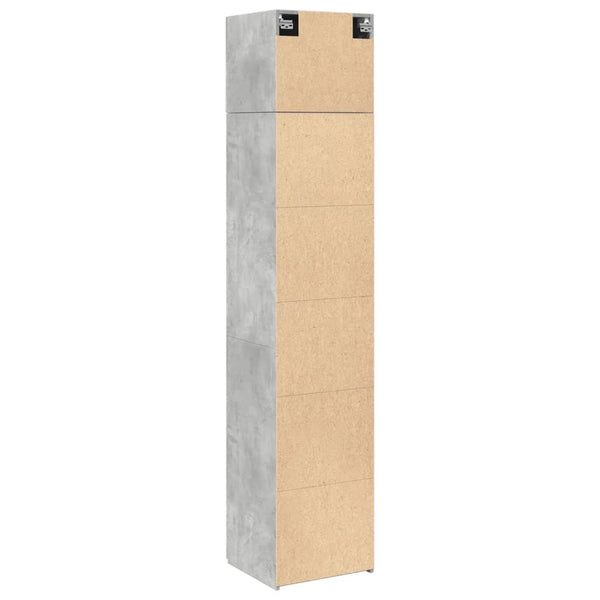 vidaXL Tall Cabinet Narrow Concrete Gray 45x42.5x225 cm Engineered Wood