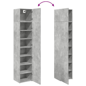 vidaXL Tall Cabinet Narrow Concrete Gray 45x42.5x225 cm Engineered Wood