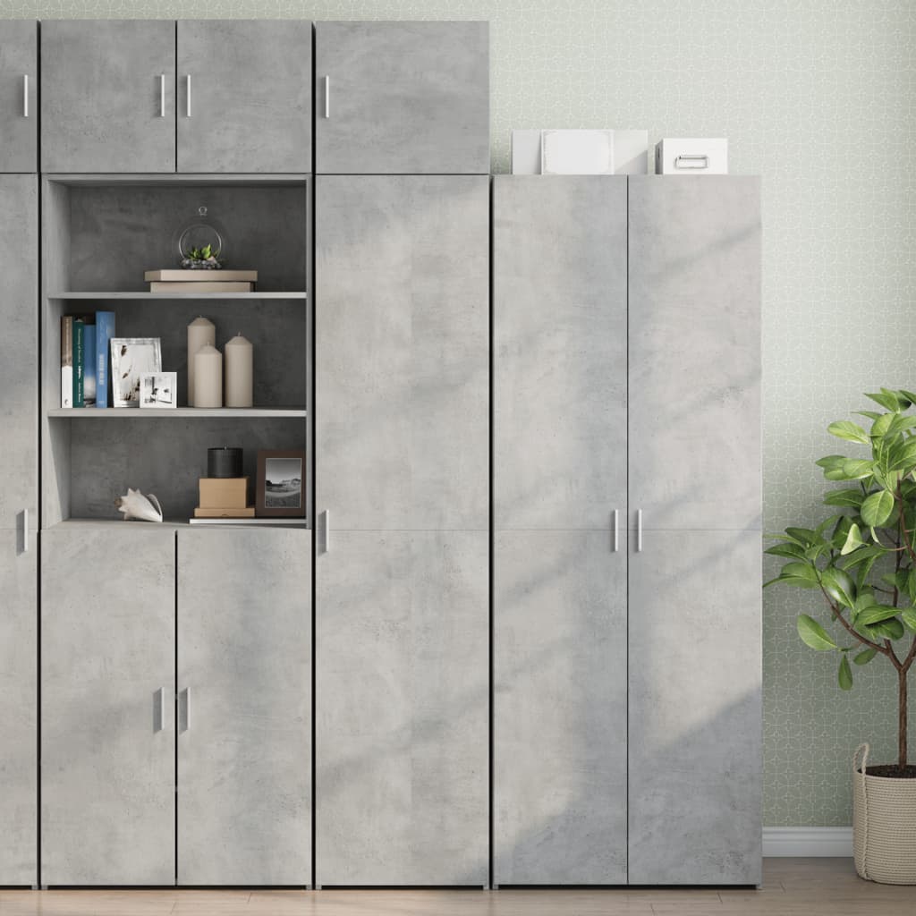 vidaXL Tall Cabinet Narrow Concrete Gray 45x42.5x225 cm Engineered Wood
