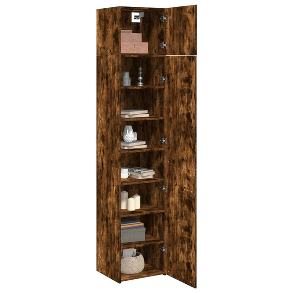vidaXL Tall Cabinet Narrow Smoked Oak 45x42.5x225 cm Engineered Wood