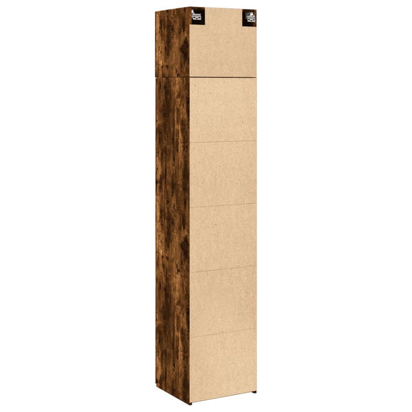 vidaXL Tall Cabinet Narrow Smoked Oak 45x42.5x225 cm Engineered Wood