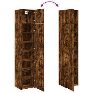 vidaXL Tall Cabinet Narrow Smoked Oak 45x42.5x225 cm Engineered Wood