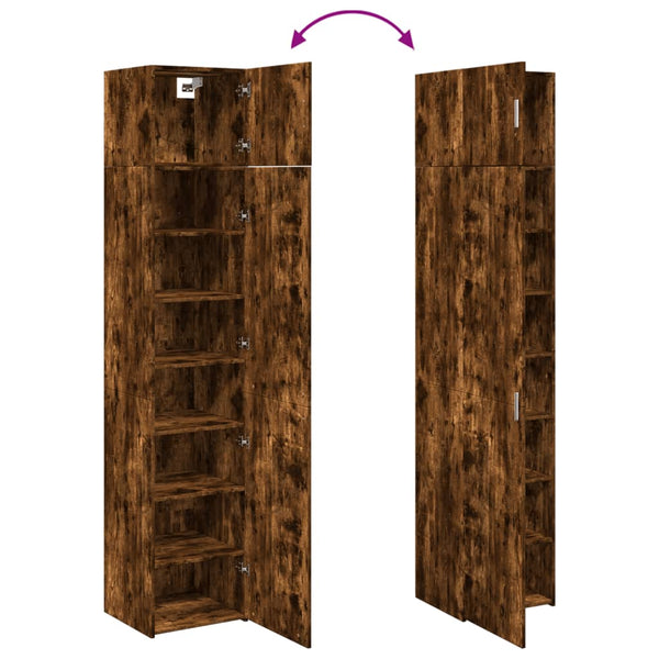 vidaXL Tall Cabinet Narrow Smoked Oak 45x42.5x225 cm Engineered Wood