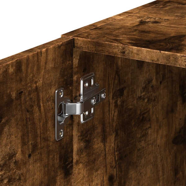 vidaXL Tall Cabinet Narrow Smoked Oak 45x42.5x225 cm Engineered Wood