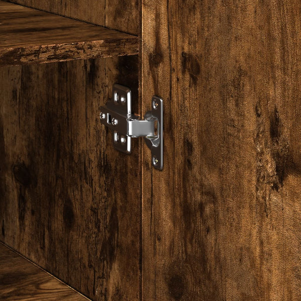 vidaXL Tall Cabinet Narrow Smoked Oak 45x42.5x225 cm Engineered Wood
