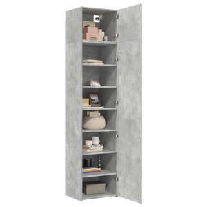 vidaXL Tall Cabinet Narrow Concrete Grey 50x42.5x225 cm Engineered Wood