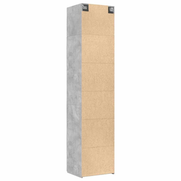 vidaXL Tall Cabinet Narrow Concrete Grey 50x42.5x225 cm Engineered Wood