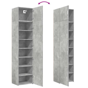 vidaXL Tall Cabinet Narrow Concrete Grey 50x42.5x225 cm Engineered Wood