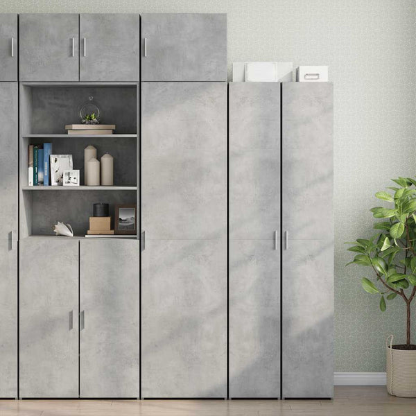 vidaXL Tall Cabinet Narrow Concrete Grey 50x42.5x225 cm Engineered Wood
