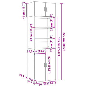 vidaXL Tall Cabinet Sonoma Oak 70x42.5x225 cm Engineered Wood