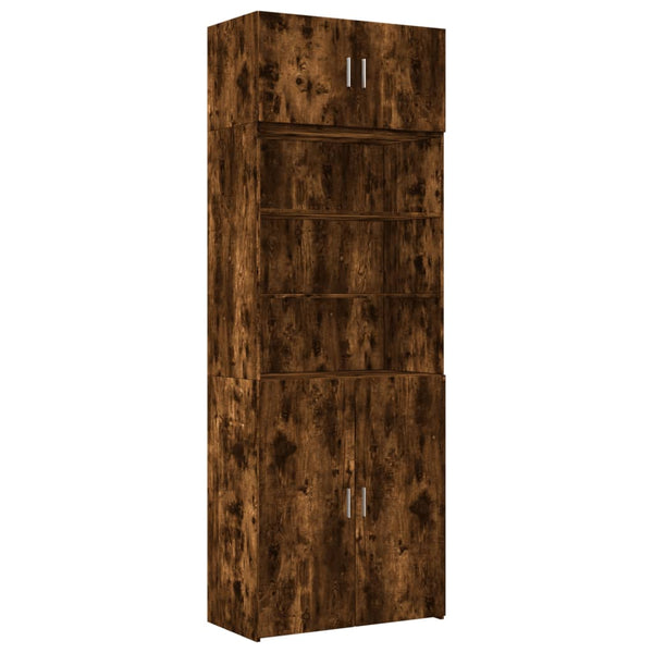 vidaXL Tall Cabinet Smoked Oak 80x42.5x225 cm Engineered Wood