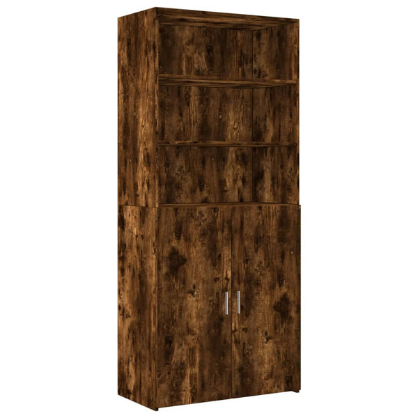 vidaXL Tall Cabinet Smoked Oak 80x42.5x225 cm Engineered Wood