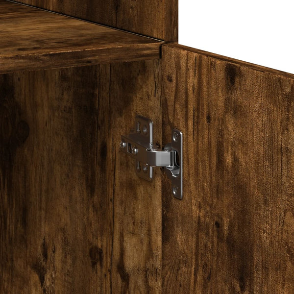 vidaXL Tall Cabinet Smoked Oak 80x42.5x225 cm Engineered Wood