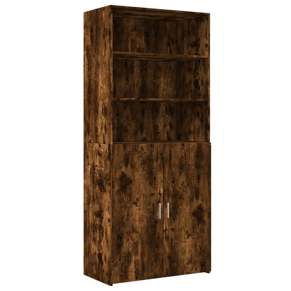 vidaXL Sideboard Smoked Oak 80x42.5x185 cm Engineered Wood