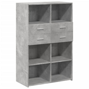 vidaXL Highboard Concrete Gray 80x42.5x124 cm Engineered Wood