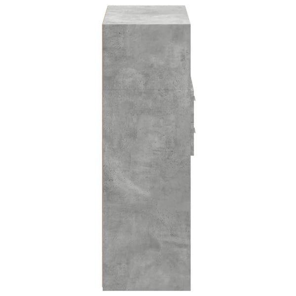 vidaXL Highboard Concrete Gray 80x42.5x124 cm Engineered Wood