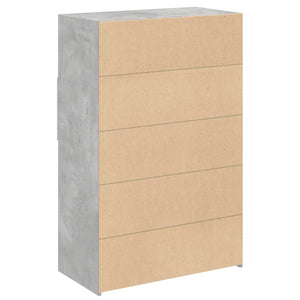vidaXL Highboard Concrete Gray 80x42.5x124 cm Engineered Wood