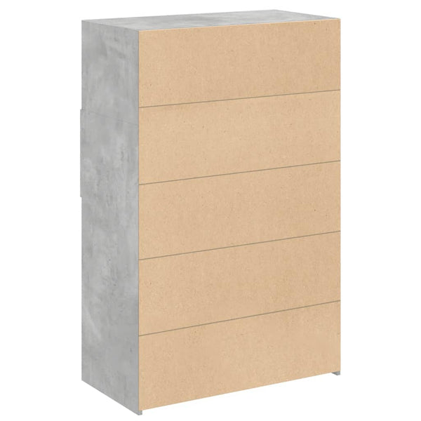 vidaXL Highboard Concrete Gray 80x42.5x124 cm Engineered Wood