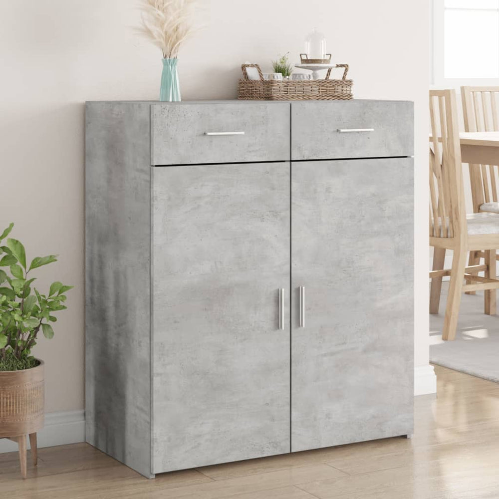 vidaXL Sideboard Concrete Gray 80x42.5x93 cm Engineered Wood