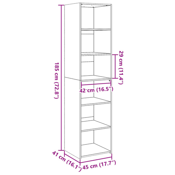 vidaXL Highboard Concrete Gray 45x41x185 cm Engineered Wood