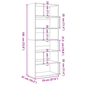 vidaXL Highboard Concrete Gray 70x41x185 cm Engineered Wood