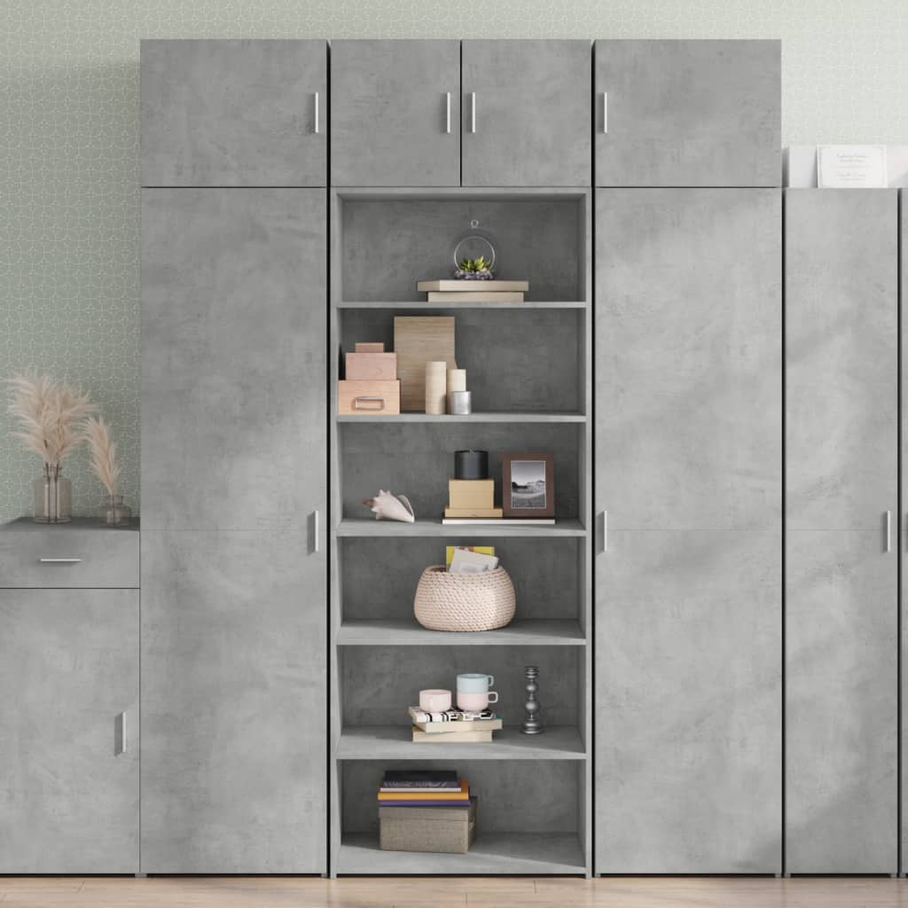 vidaXL Highboard Concrete Gray 70x41x185 cm Engineered Wood