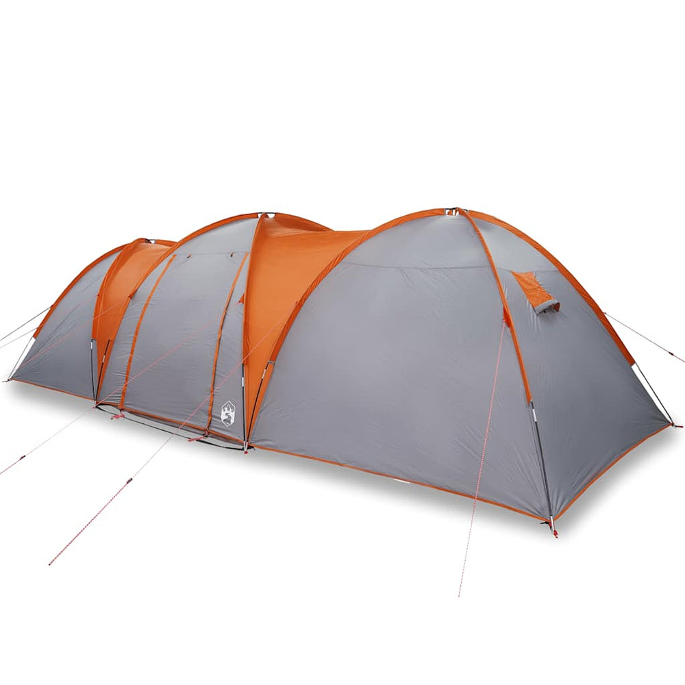 vidaXL Dome Family Tent 8 Person Grey and Orange Waterproof
